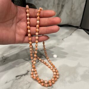 ‼️SOLD‼️Estate Angel skin coral Bead 14 K beads necklace - salmon color 30”.